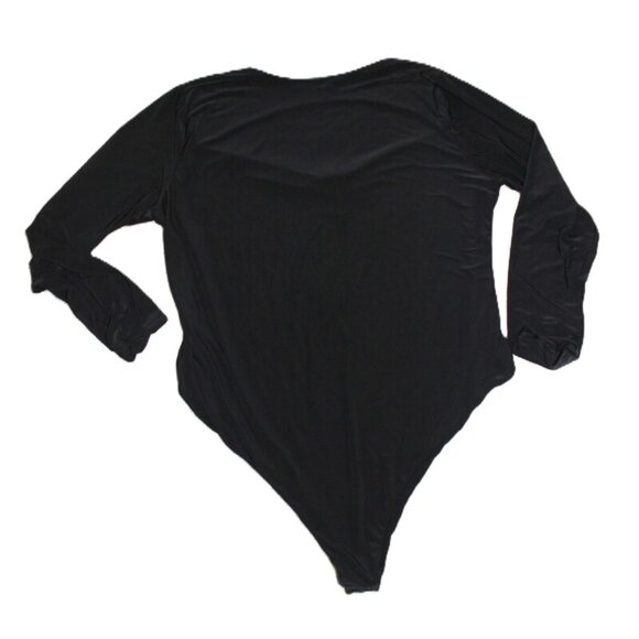 NASTY GAL Cut Out Long Sleeve Slinky Bodysuit in Black - Size 20 - Picture 5 of 12